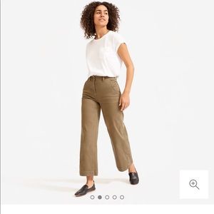Everlane wife legged cropped pant olive green